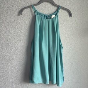 🩵F21 Teal Blue Relaxed Draped Pleated Tank Top
